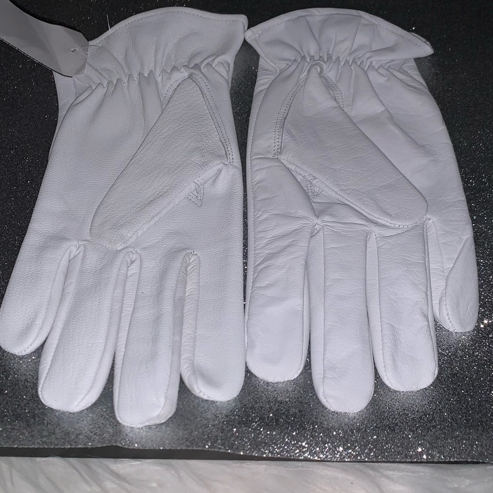 White Leather ladies Gloves